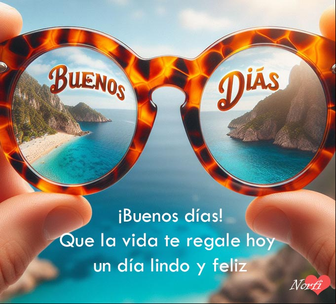 Que la vida te regale hoy un día lindo y feliz, que tus ojos solo vean cosas positivas y agradables y la sonrisa no te falte Paisaje lindo a traves de espejuelos
