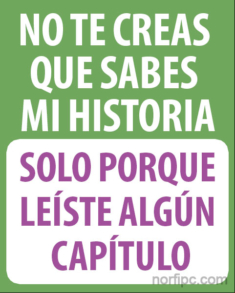 No te creas que sabes mi historia, solo porque leíste algún capítulo... #Ironias para un farsante No conoces mi historia, ironia para un falso amor