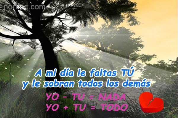 Poema cursi de amor sincero: A mi día le faltas tú Poema cursi de amor sincero: A mi día le faltas tú