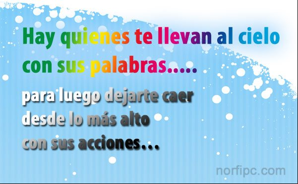 Hay quienes te llevan al cielo con sus palabras, para luego dejarte caer desde lo más alto con sus acciones… Frases de desilusion sobre la gente que solo promete