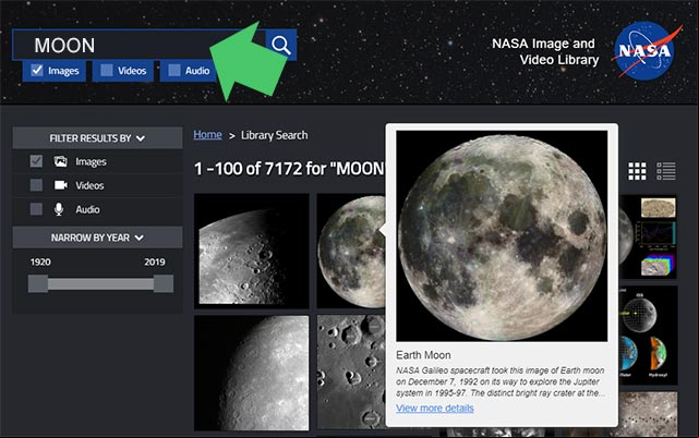 Buscador de imágenes y fotos de la NASA Buscador de imágenes y fotos de la NASA