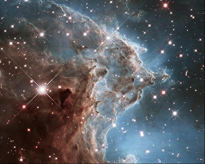 Sección de la Nebulosa Cabeza de Mono (NGC 2174), situada en la constelación de Orión Sección de la Nebulosa Cabeza de Mono (NGC 2174), situada en la constelación de Orión