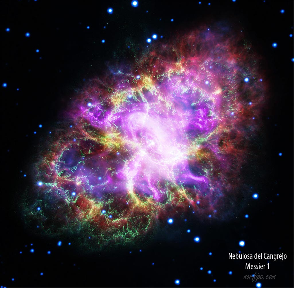 Fotografía de la Nebulosa del Cangrejo, clasificada como M1, NGC 1952 y SN 1054. #Nebulosas Fotografía de la Nebulosa del Cangrejo