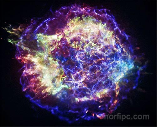 Foto del Observatorio de Rayos X Chandra de Cassiopeia A, remanente de una supernova que explotó hace más de 300 años atrás Foto del Observatorio de Rayos X Chandra de Cassiopeia A