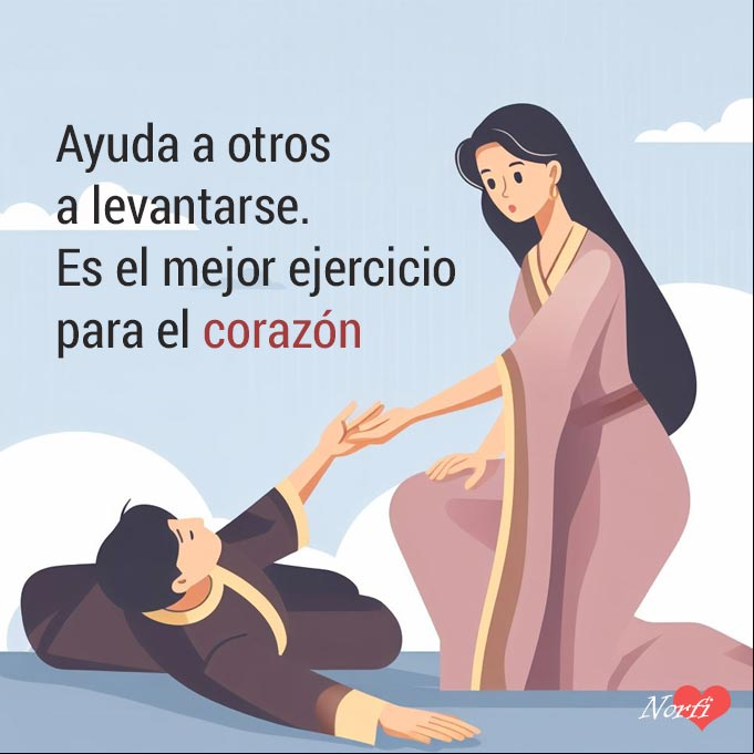 Ayuda a otros a levantarse, es el mejor ejercicio para el corazón. #Generosidad Persona ayudando a otra caida a levantarse
