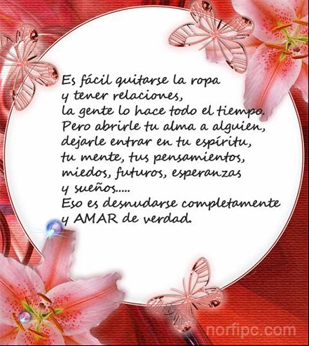 Desnudarse completamente y AMAR de verdad Poema sobre el verdadeero amor y la entrega