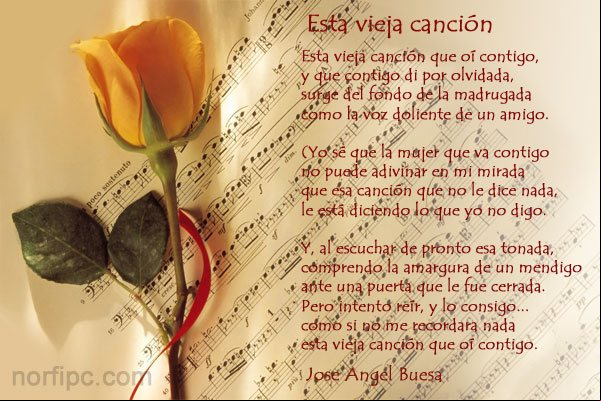 Esta vieja canción, poema de Jose Angel Buesa Esta vieja canción, poema de Jose Angel Buesa