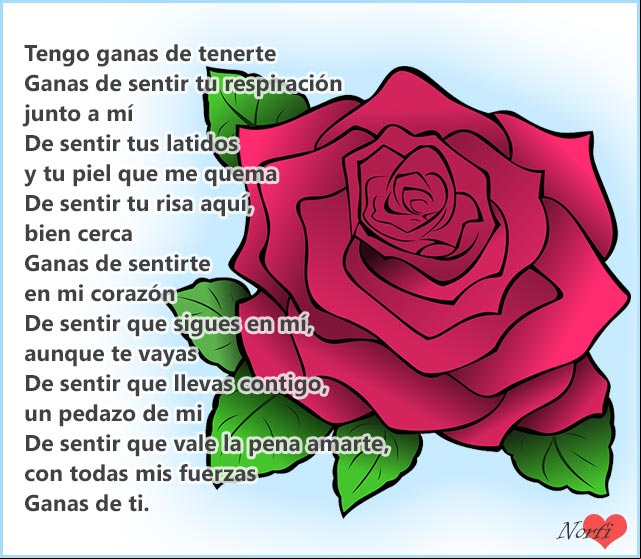 Te tengo ganas, poema Tengo ganas de tenerte
