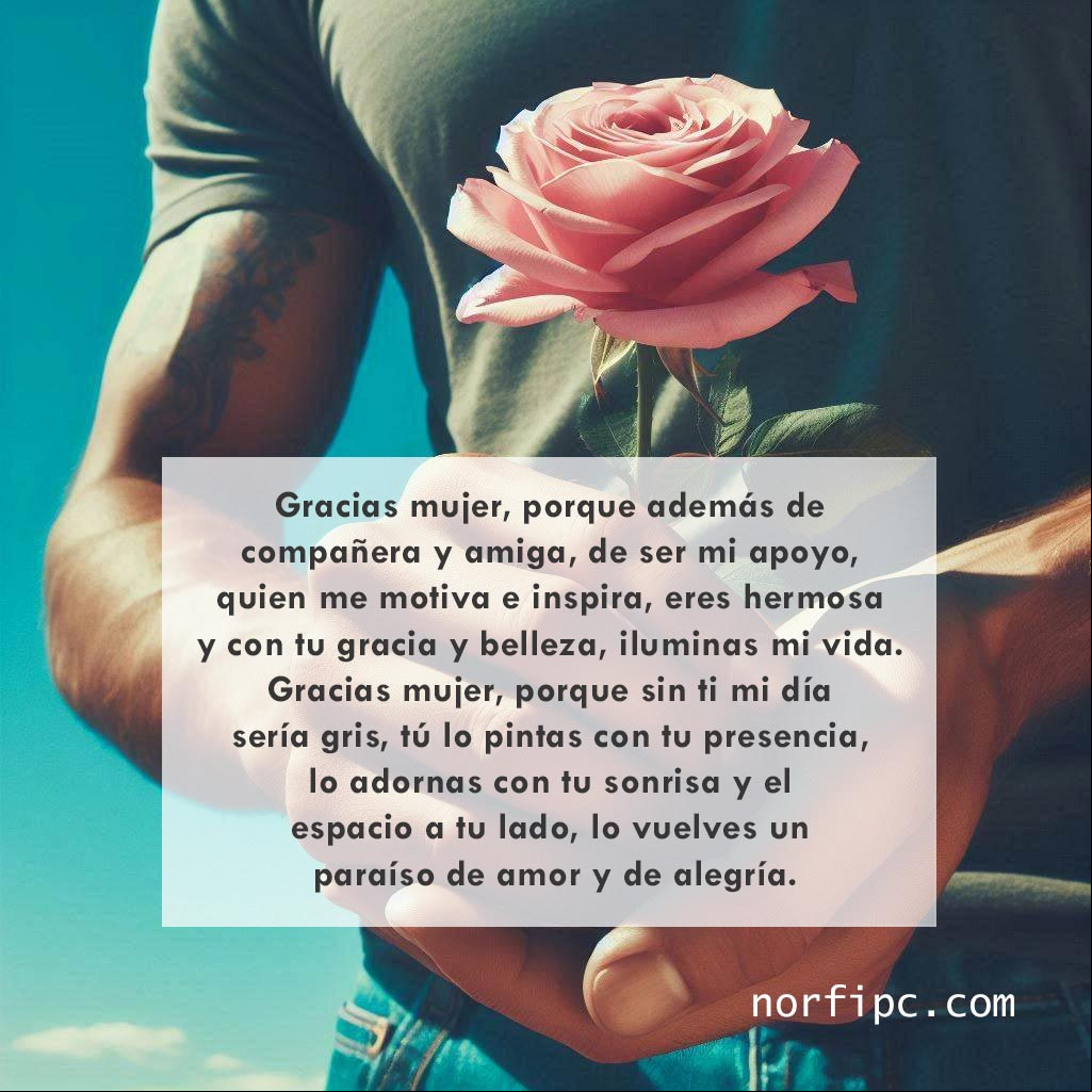 Poema para una mujer hermosa Mano de hombre sosteniendo una rosa