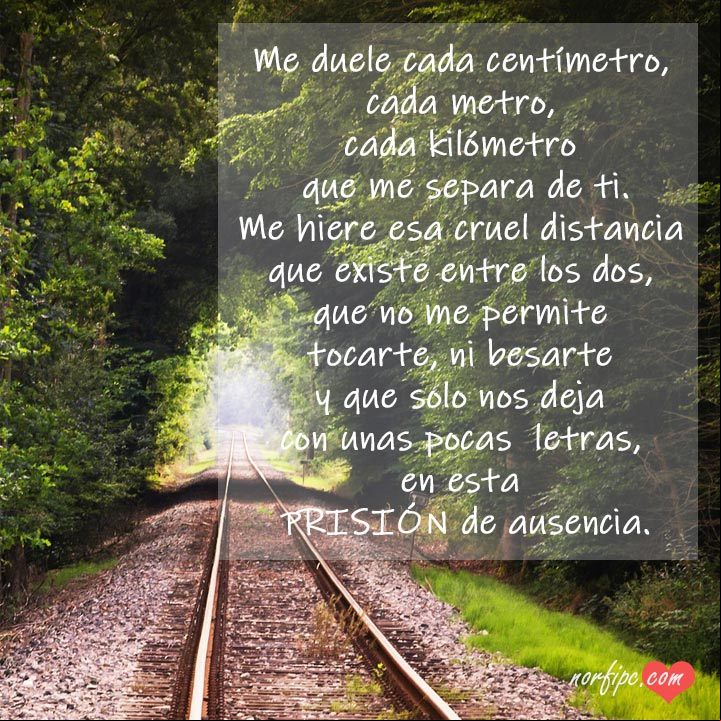 La cárcel de la distancia. Poema para dos separados que se aman La cárcel de la distancia. Poema para dos separados que se aman