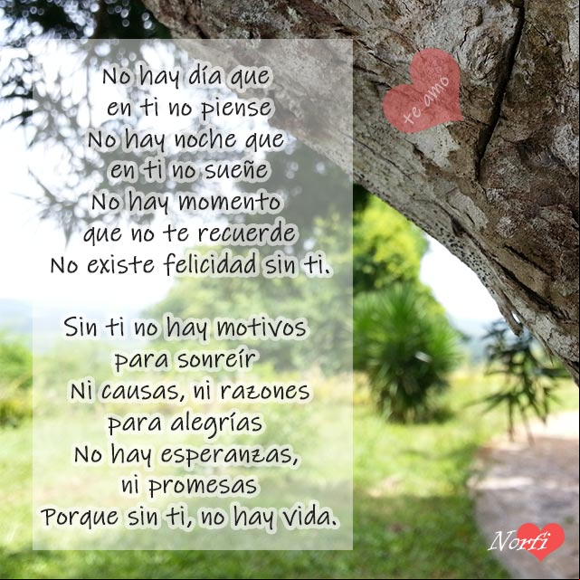 Sin ti no hay vida. Poema de amor Sin ti no hay vida. Poema de amor