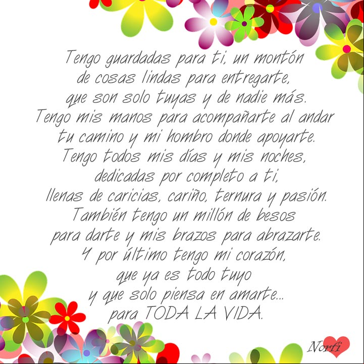 Tengo guardadas para ti, un montón de cosas lindas para entregarte, que son solo tuyas y de nadie más Tengo para ti