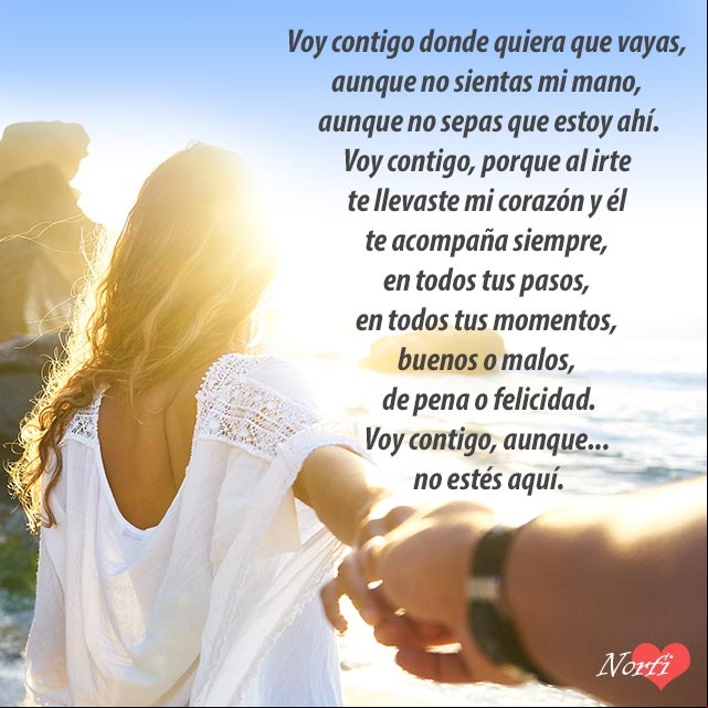 Pienso en ti todo el tiempo, poema Voy contigo siempre