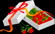 Caja con rosas