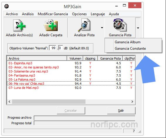 Emparejar el volumen de las pistas de un Álbum con MP3Gain Emparejar el volumen de las pistas de un Álbum con MP3Gain