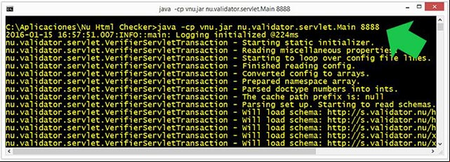 Iniciar el servicio del Validador HTML mediante la Consola de comandos Iniciar el servicio del Validador HTML mediante la Consola de comandos