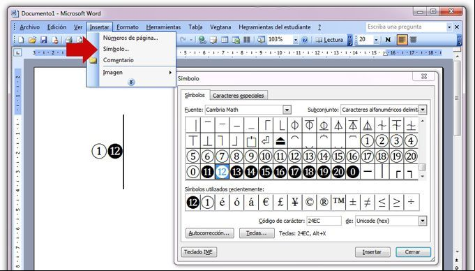 Como insertar símbolos en Microsoft Word 2003 Como insertar símbolos en Microsoft Word 2003