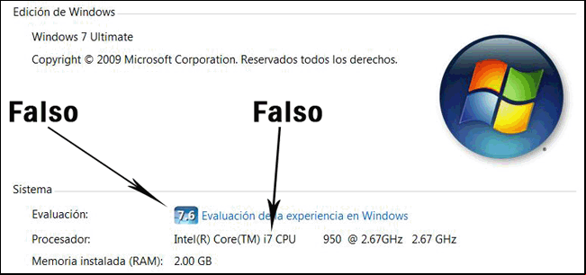 Mostrar en Propiedades del sistema el tipo de procesador o U que desees Mostrar en Propiedades del sistema el tipo de procesador o U que desees
