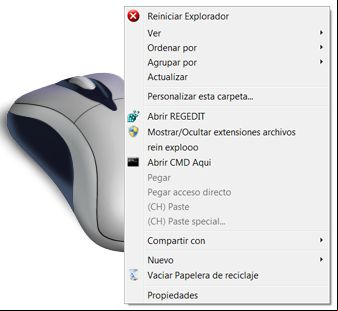 Crear nuevas entradas en el menú del clic derecho del ratón