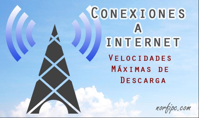 Tipos de conexiones a internet, velocidades máximas de descarga Tipos de conexiones a internet, velocidades máximas de descarga