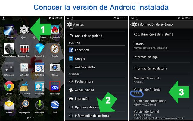 Conocer la versión de Android instalada Conocer la versión de Android instalada