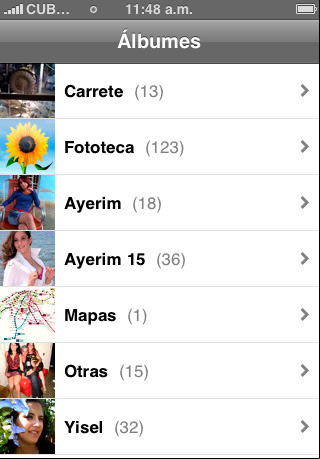Albumes de fotos creados en el iPhone