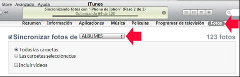 Sincronizar el iPhone con iTunes