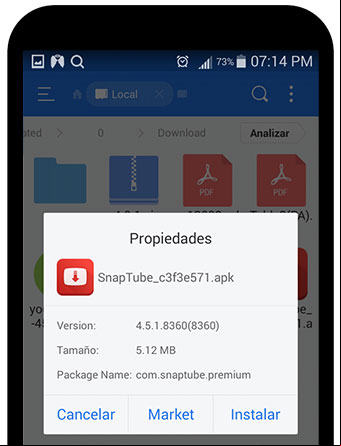 Verificar las propiedades del archivo APK a instalar Verificar las propiedades del archivo APK a instalar