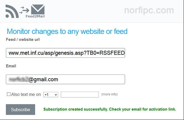 Recibir por email el contenido de un canal RSS con Feed2Email Recibir por email el contenido de un canal RSS con Feed2Email