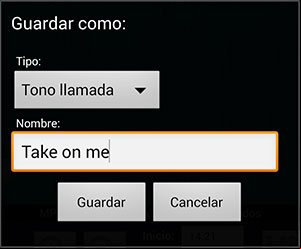 Seleccionar el destino de una canción recortada Seleccionar el destino de una canción recortada