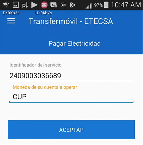 Pagar la factura de la electricidad con la aplicación Transfermóvil Pagar la factura de la electricidad con la aplicación Transfermóvil