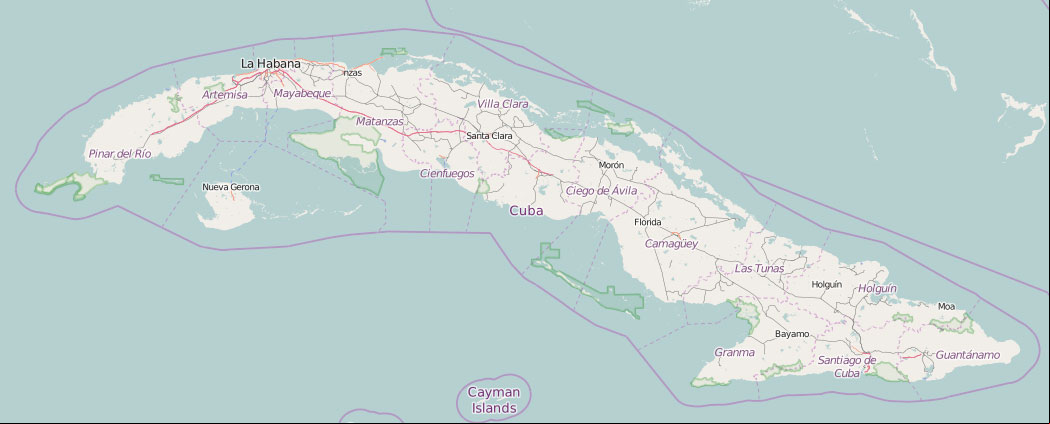 Mapa de Cuba del servicio de OpenStreetMap Mapa de Cuba del servicio de OpenStreetMap