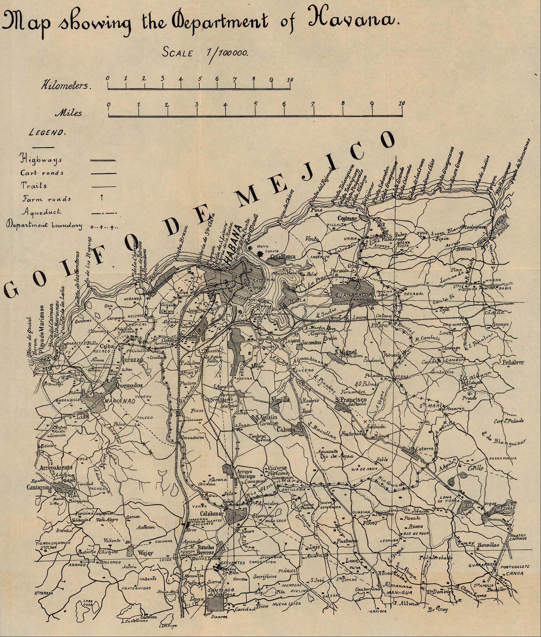 Mapa de la Habana y sus alrededores en 1899 Mapa de la Habana y sus alrededores en 1899