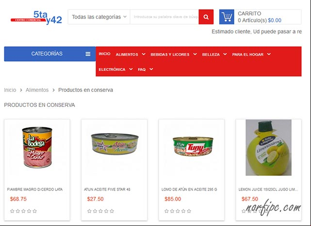 Productos en venta en la tienda Virtual de 5ta y 42 Productos en venta en la tienda Virtual de 5ta y 42