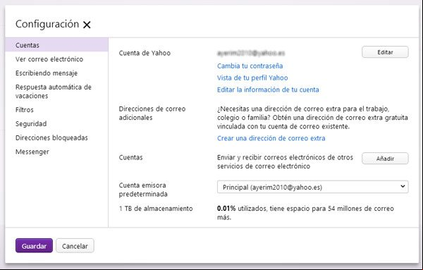 Configuración de la cuenta de correo de Yahoo Configuración de la cuenta de correo de Yahoo