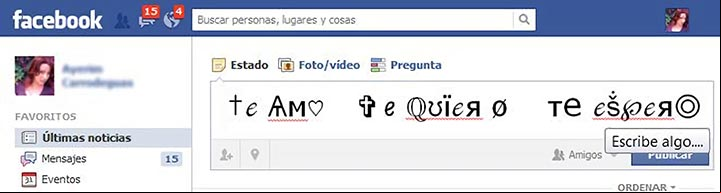 Usar simbolos, signos y caracteres especiales en Facebook Usar simbolos, signos y caracteres especiales en Facebook