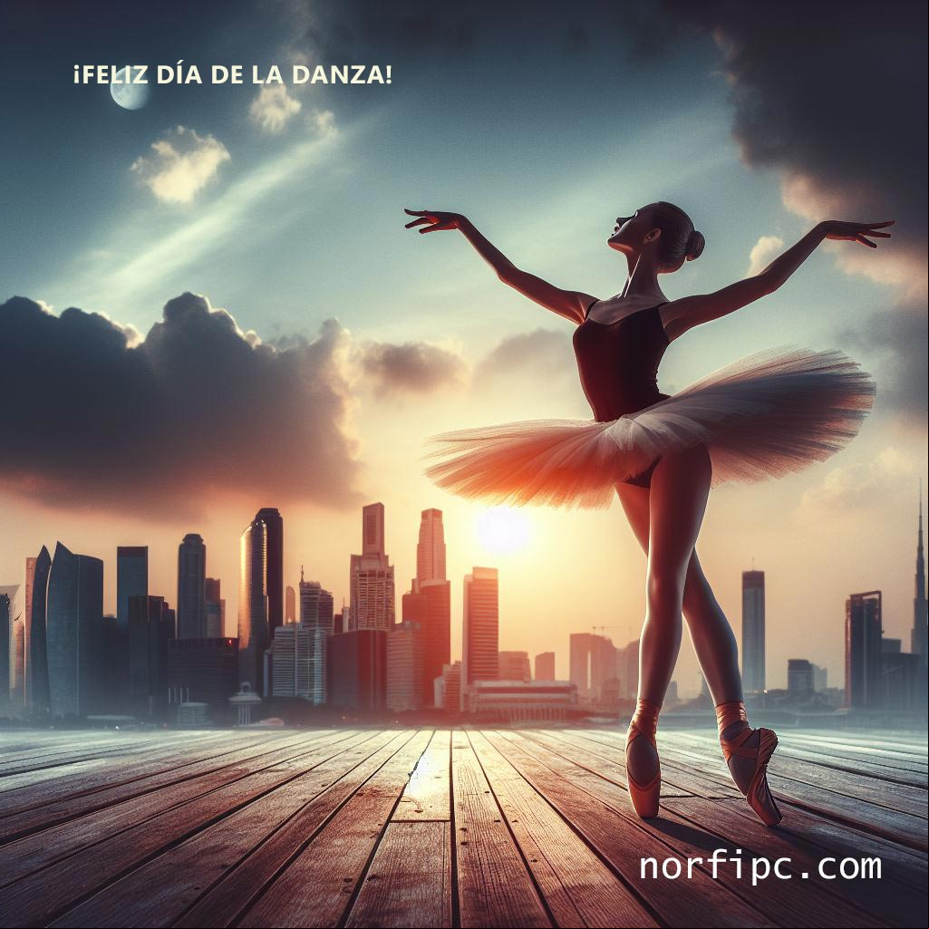 29 de abril Día Internacional de la Danza Bailarina danzando para celebrar el 29 de abril, Día Internacional de la Danza