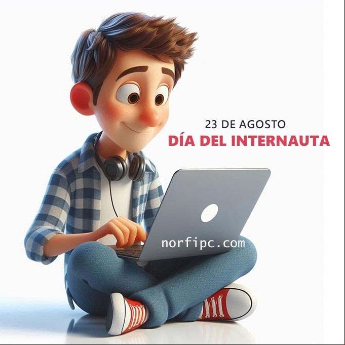 Chico navegando en internet con una laptop