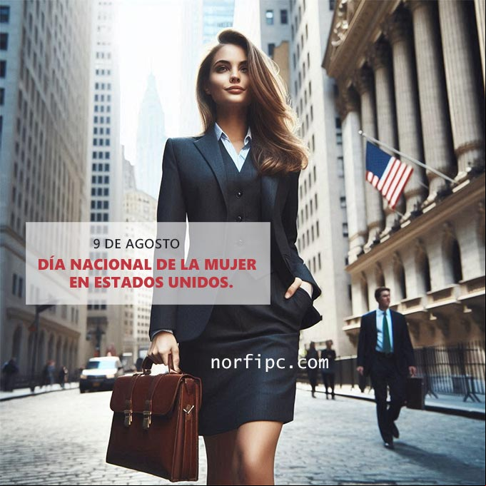 9 de agosto, Día Nacional de la Mujer (National Women’s Day) en Estados Unidos Mujer emprendedora caminando por New York