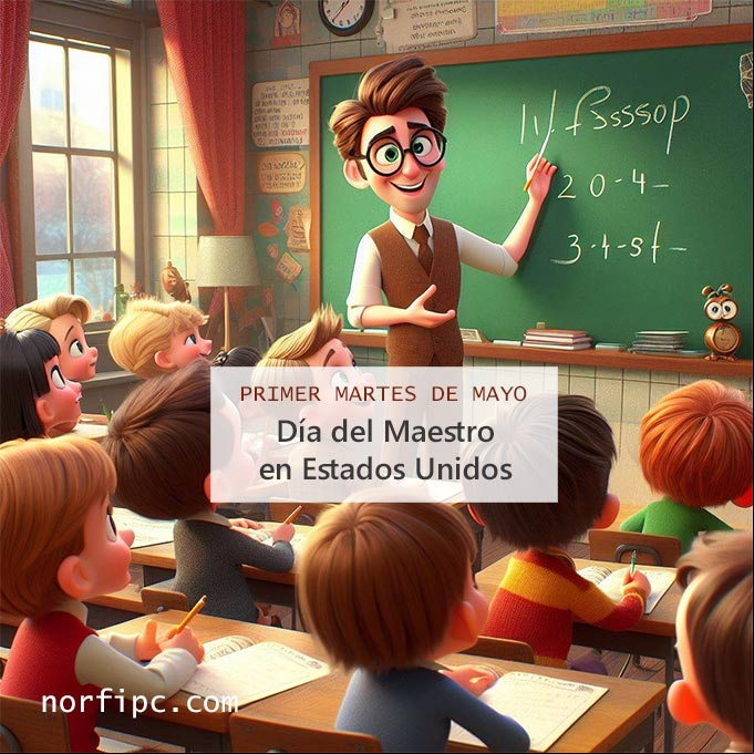 Maestro con chicos en una escuela escribiendo en la pizarra