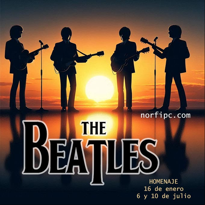 Silueta de los cuatro músicos de la banda los Beatles