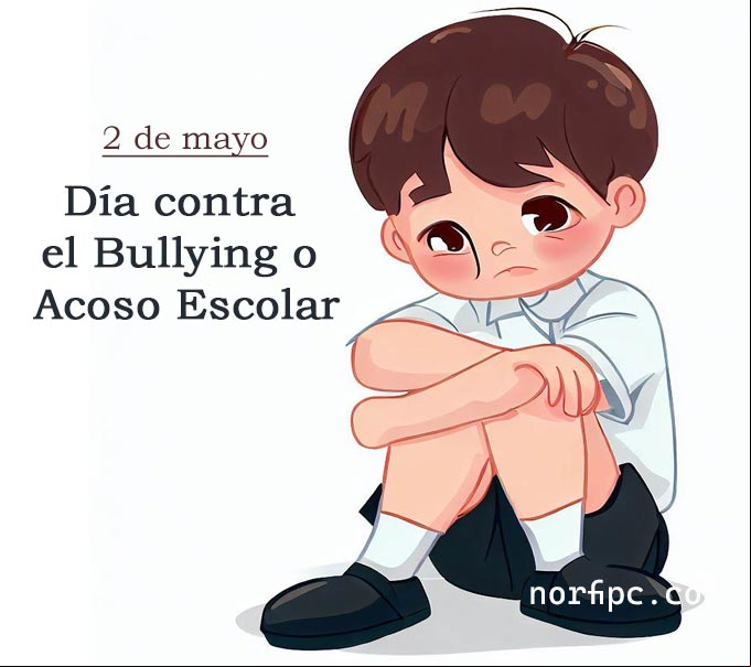 Día Internacional contra el Bullying o el Acoso Escolar Niño triste en el Día del Acoso Escolar