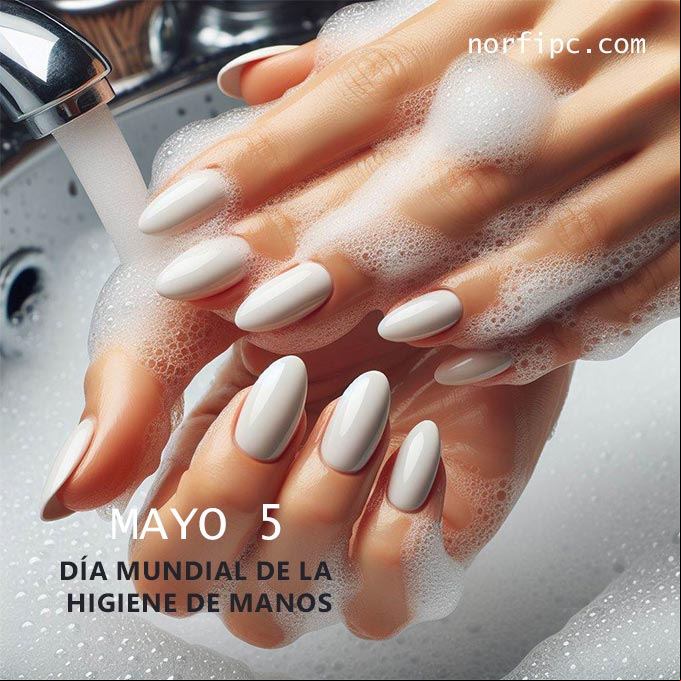 5 de mayo, Día Mundial de la Higiene de Manos Mujer lavandose las manos con agua y jabón