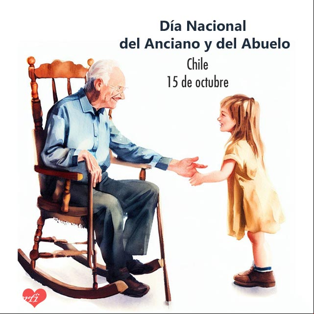 15 de octubre Día Nacional del Anciano y del Abuelo en Chile Anciano en una mecedora