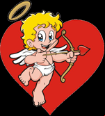 Cupido con flecha heart red