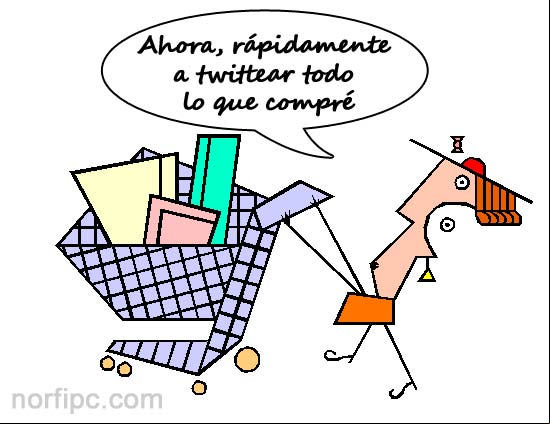 Ahora, rápidamente a tweetear todo lo que compré