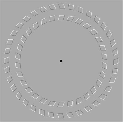 Ilusión óptica de los círculos rotatorios. #IlusionesOpticas Ilusión óptica de los círculos rotatorios