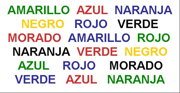 Ilusión óptica el nombre de los colores Ilusión óptica el nombre de los colores