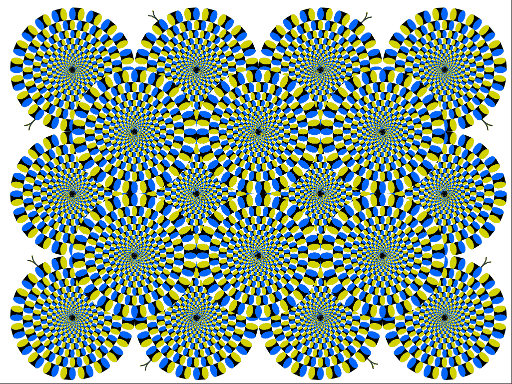Ilusión óptica de los círculos que giran constantemente. #IlusionesOpticas Ilusión óptica de los círculos que giran constantemente