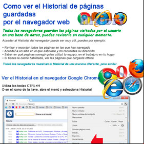 Como ver el Historial de páginas guardadas por el navegador web